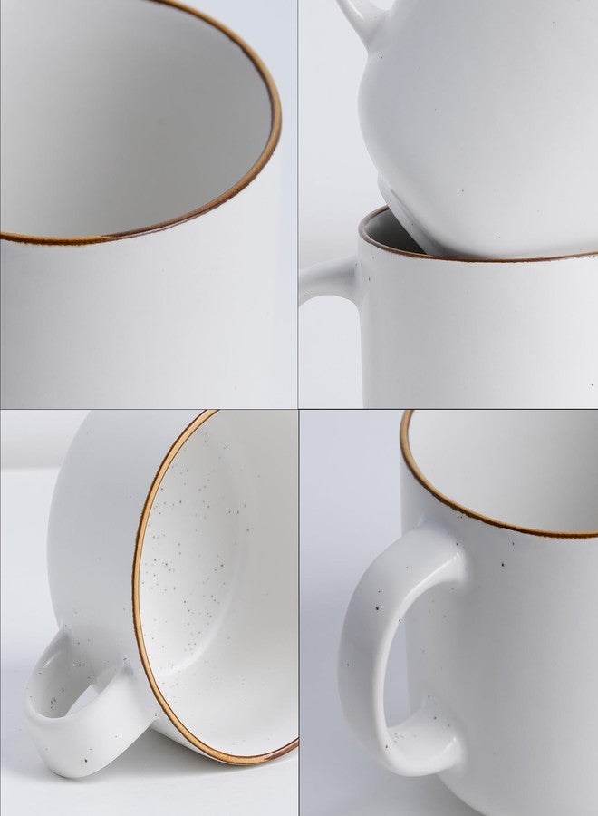 Shay أكواب قهوة شاي سيراميك، طقم من قطعتين، أبيض ياباني، 350 مل | كوب قهوة | لمسة نهائية غير لامعة | كوب قهوة بورسلين فاخر (كوب ياباني - أبيض - طقم من قطعتين) - Image 3